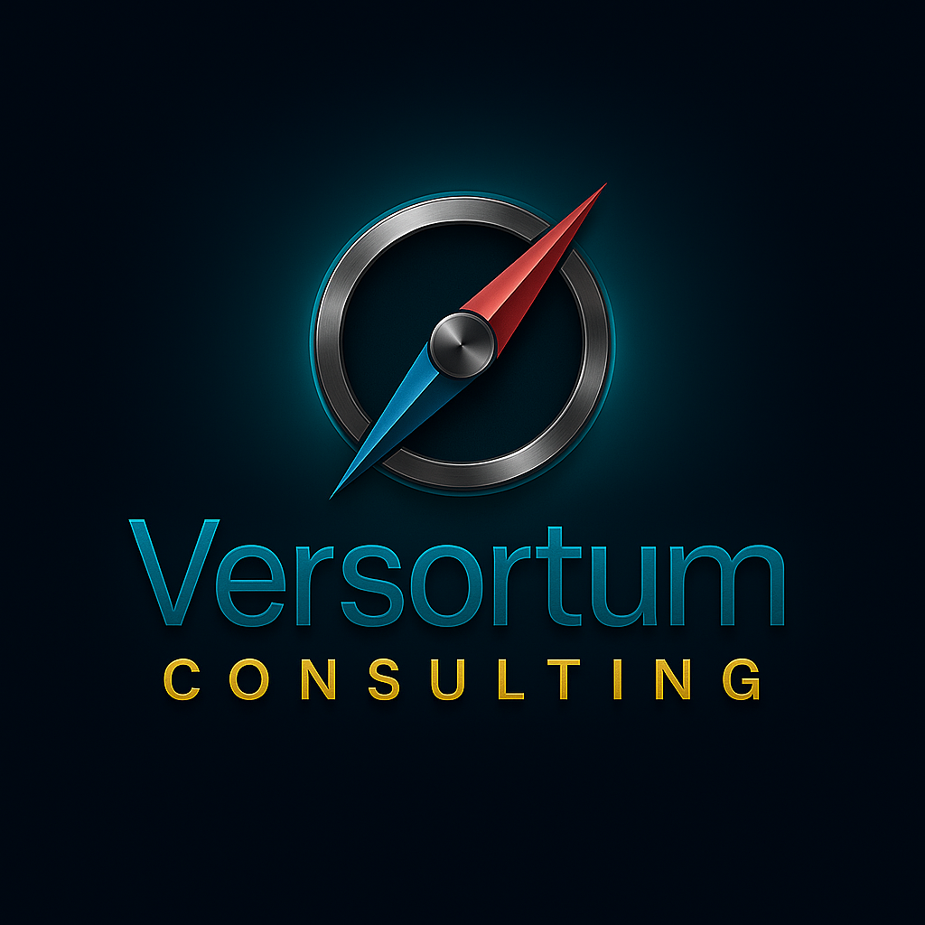 Versortum metallic compass with teal glow